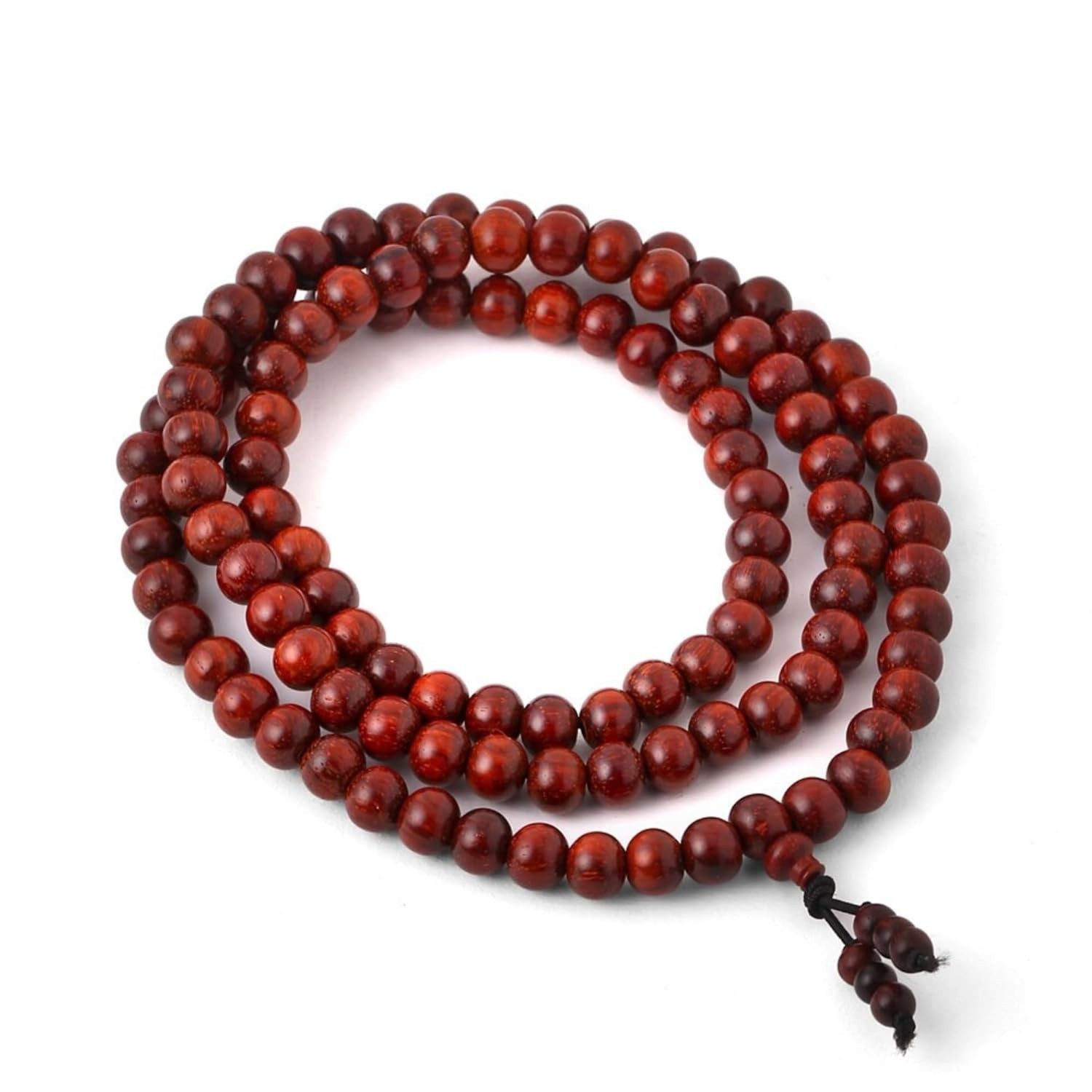 8MM Original Red Sandalwood Mala Beads 108 Pcs Natural Wood Round Beads