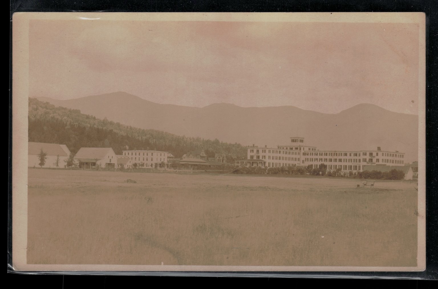 Vintage AZO Real Photo Postcard Grand Hotel Mountain Resort Scenic RPPC