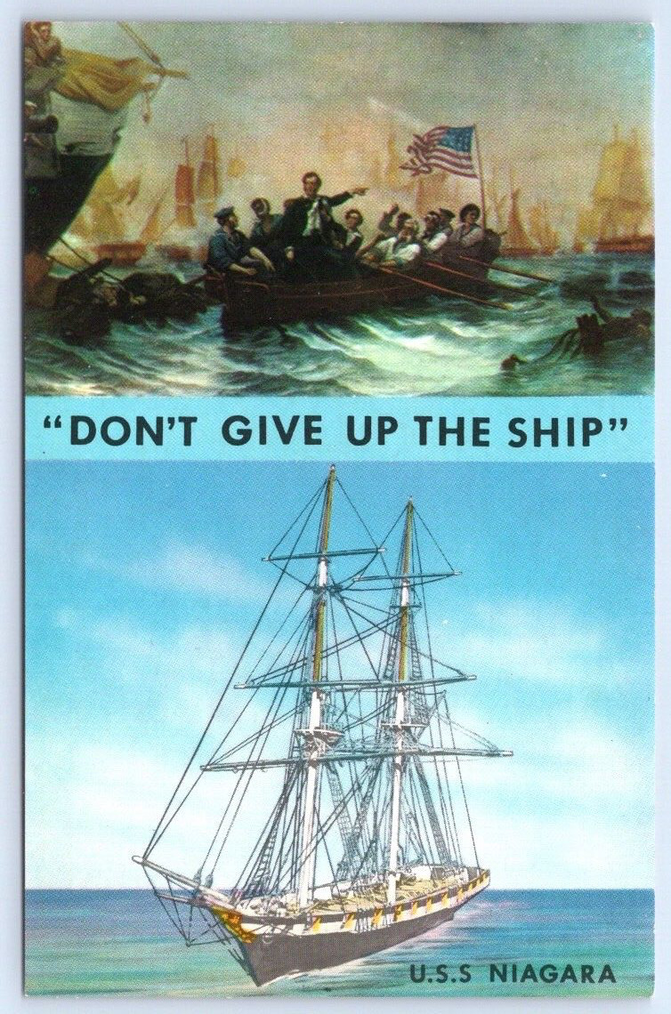 Postcard Lake Erie Don\'t Give Up The Ship U.S.S. Niagara