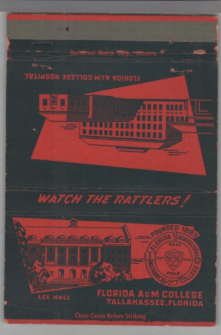Matchbook Cover Florida A&M College Tallahassee, FL