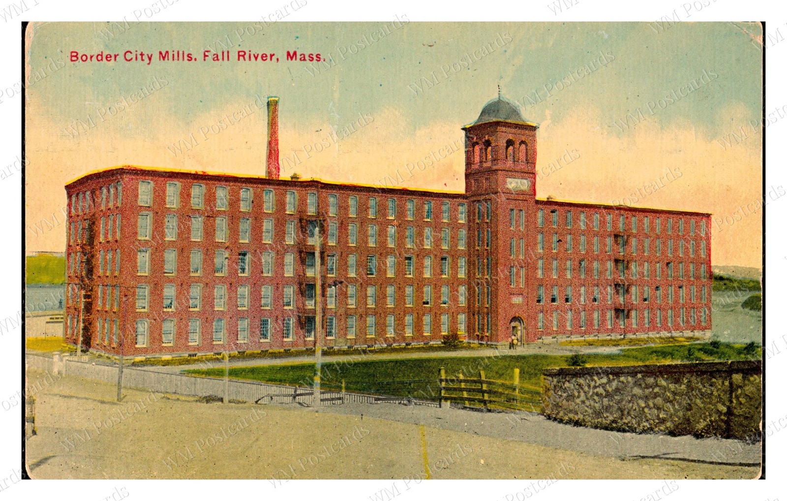 Fall River Massachusetts 1930s Border City Mills Standard Postcard