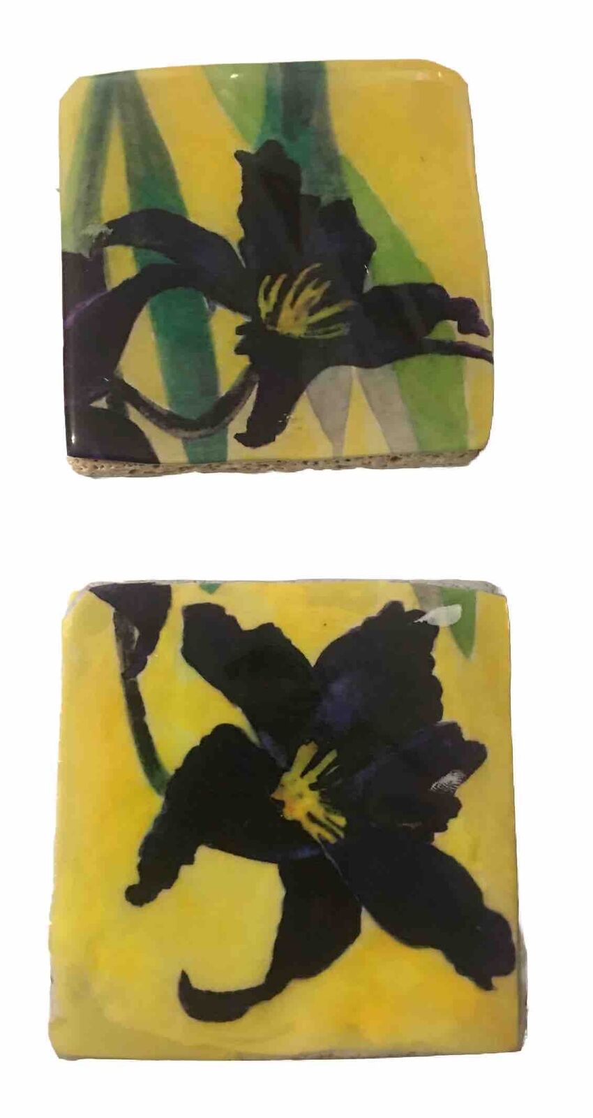 VTG Pair of Floral Hand Painted Coasters