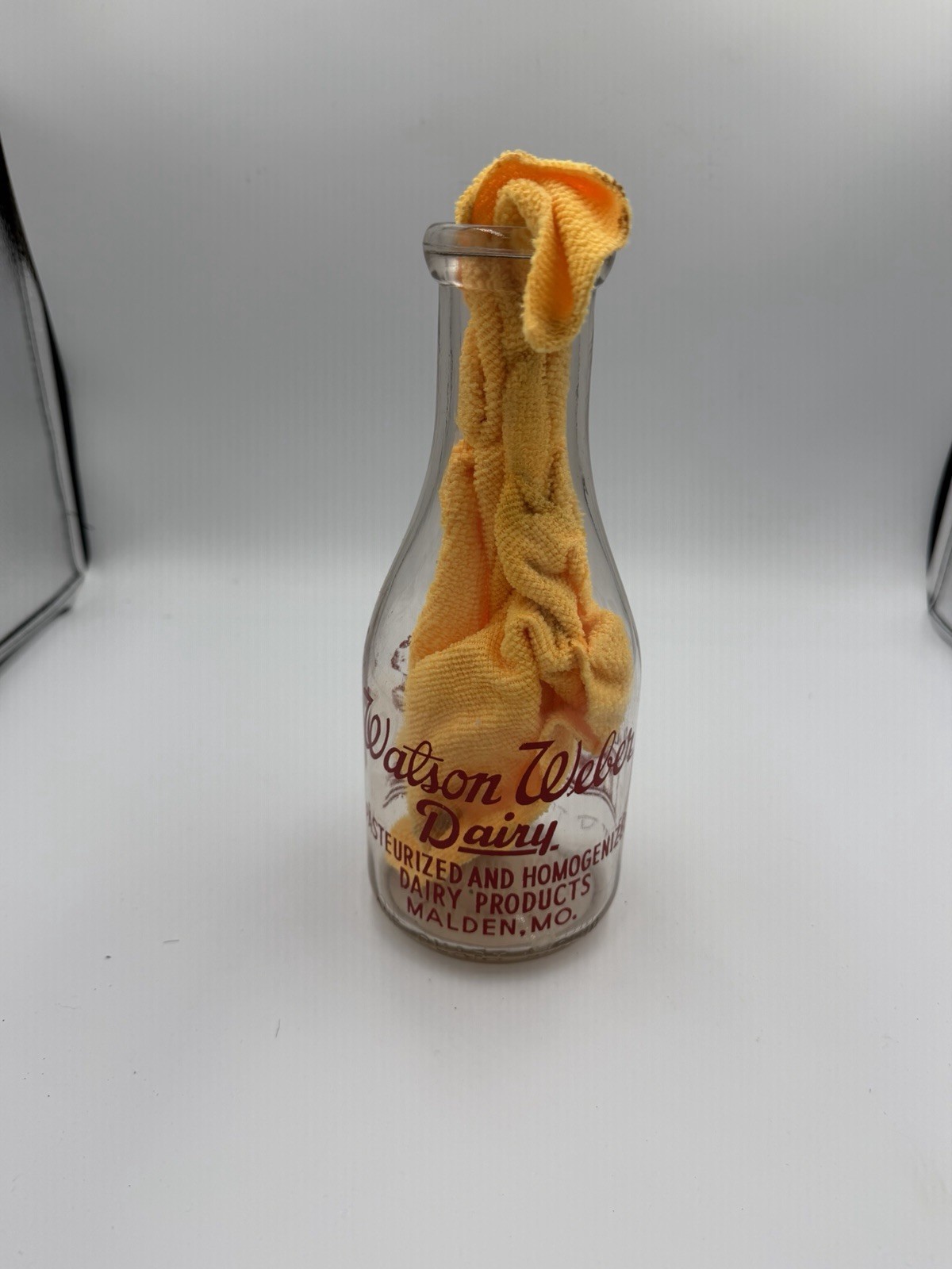 Vintage Watson-Weber Dairy Malden MO Milk Bottle Pasteurized ACL Advertising