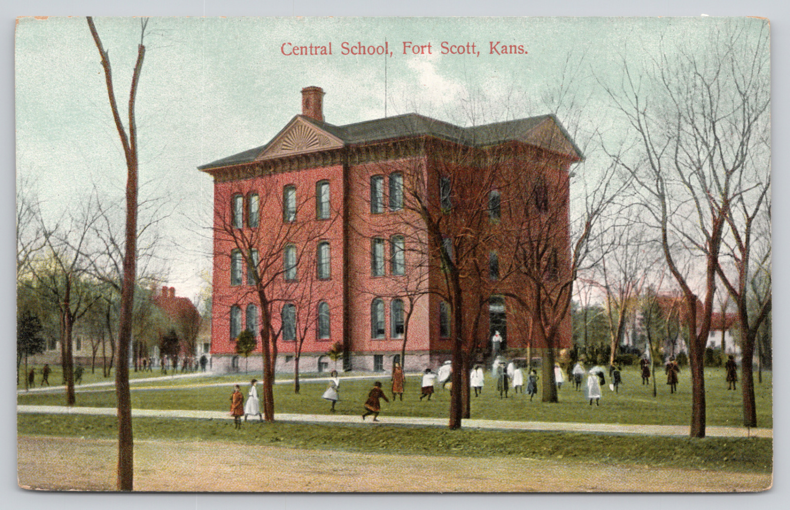 Postcard Fort Scott, Kansas Central School A689