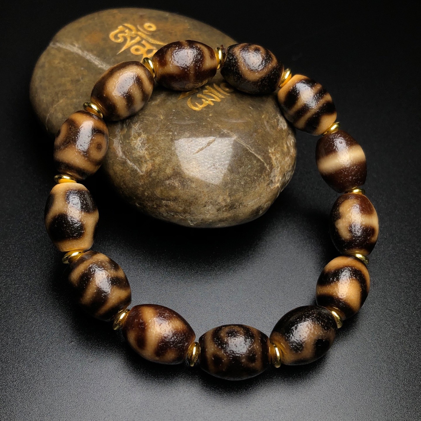 Rare Tibetan Buddhism Agate Many Treasure Totem Dzi Beads Amulet Bracelet Z3711
