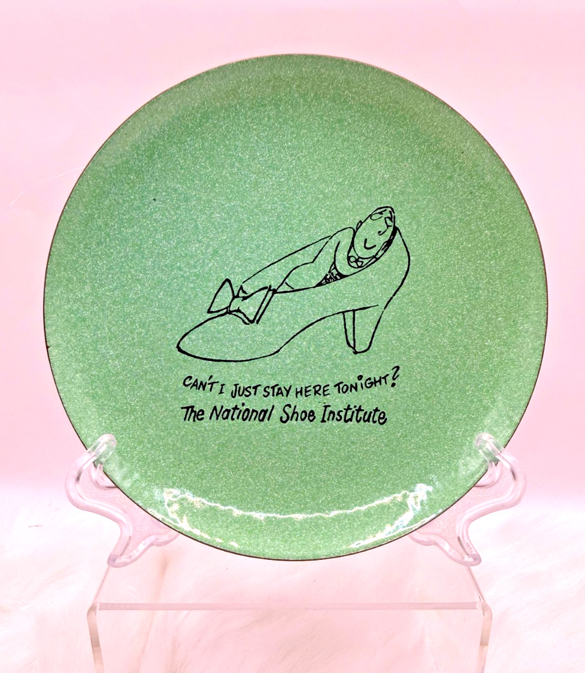 Vintage William Steig Enameled Copper Plate \'National Shoe Institute\' Vintage William Steig Enameled Copper Plate \'National Shoe Institute\'