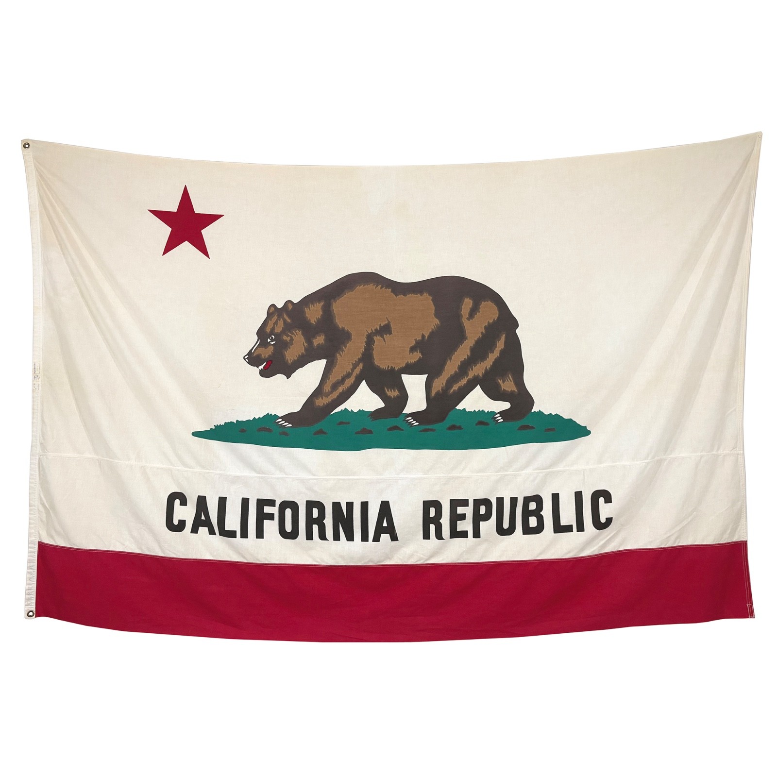 XL Genuine Vintage Cotton California State Bear Flag Cloth American Textile Art