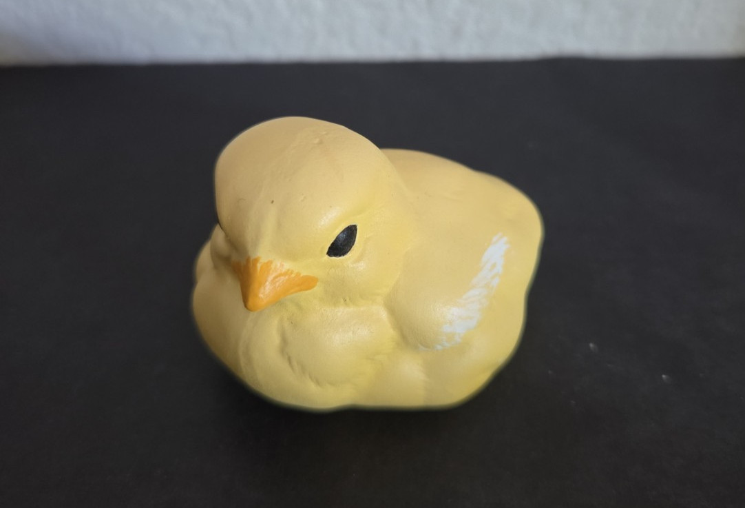 Vintage Ceramic Yellow Baby Chick Figurine Spring Easter Decor
