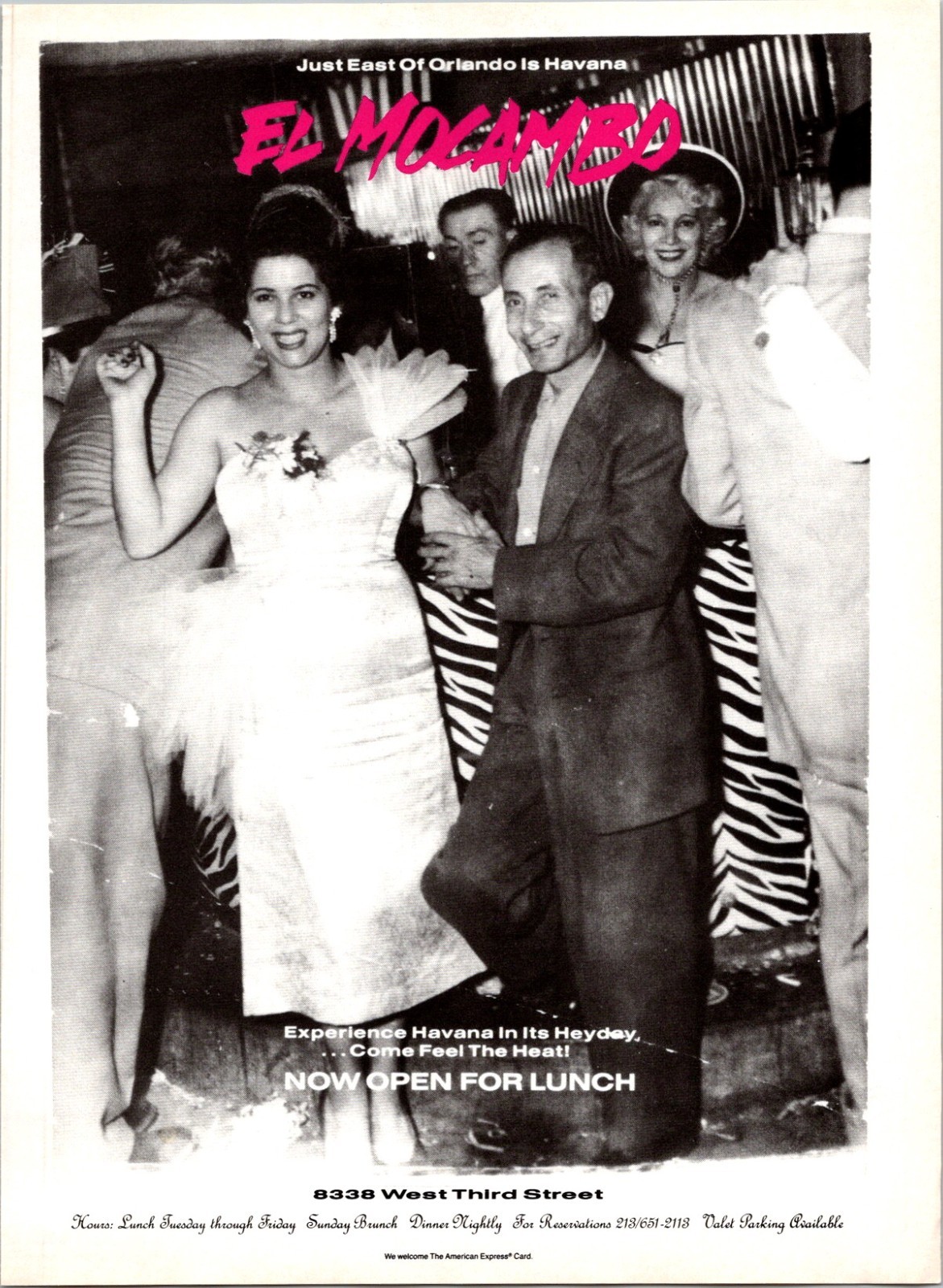 1991 • EL MOCAMBO Restaurant Print Ad • 1990\'s FA-15 1991 • EL MOCAMBO Restaurant Print Ad • 1990\'s FA-15