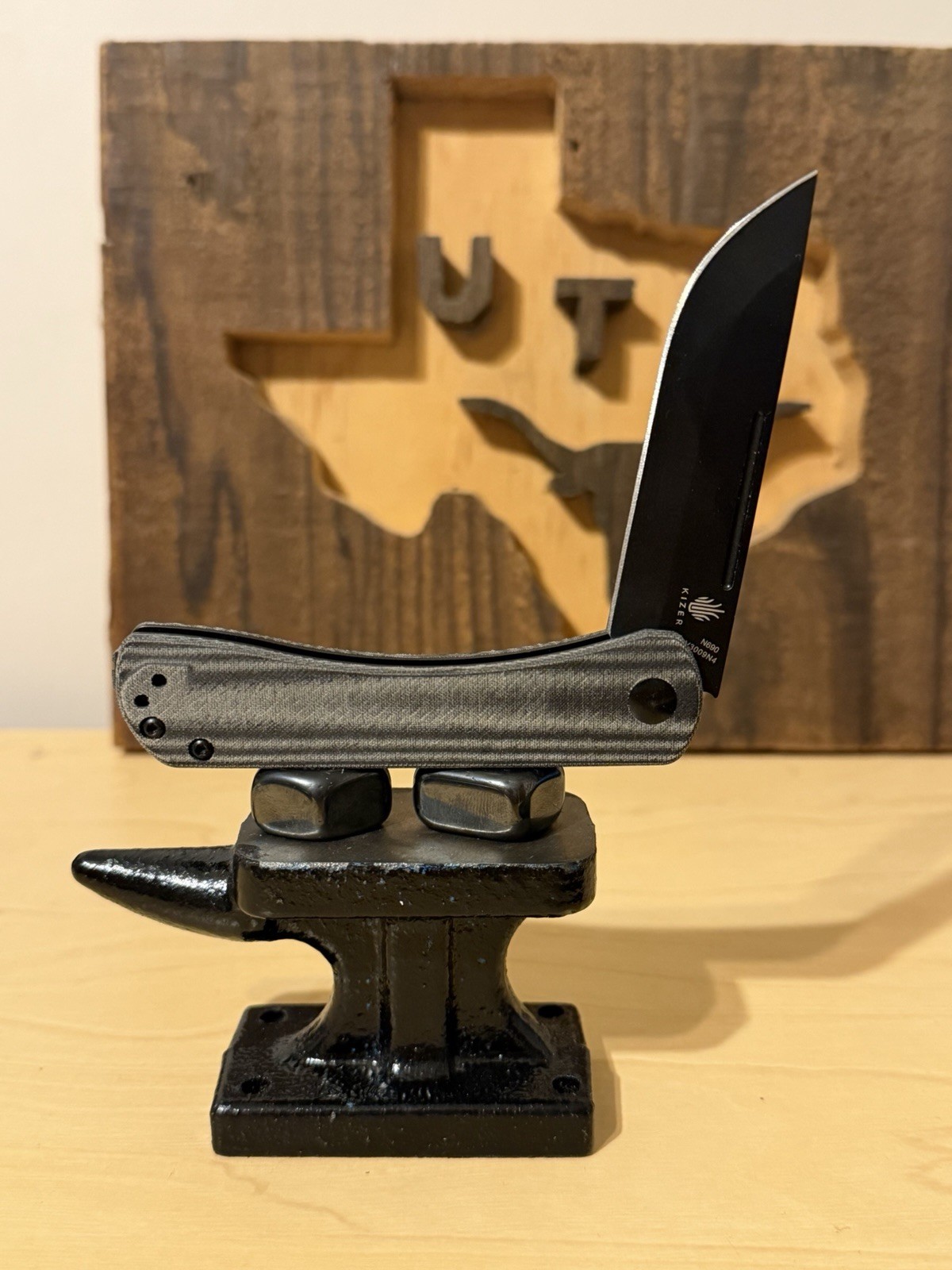 Kizer Pinch N690 Blade, Micarta(BK), Steel Liner Non-Locking Slip Joint EDC