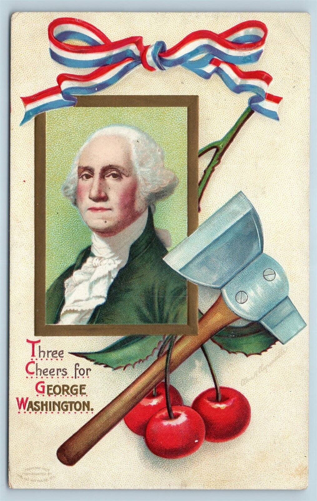 Postcard Patriotic Three Cheers For George Washington Birthday Clapsaddle #2 Q17