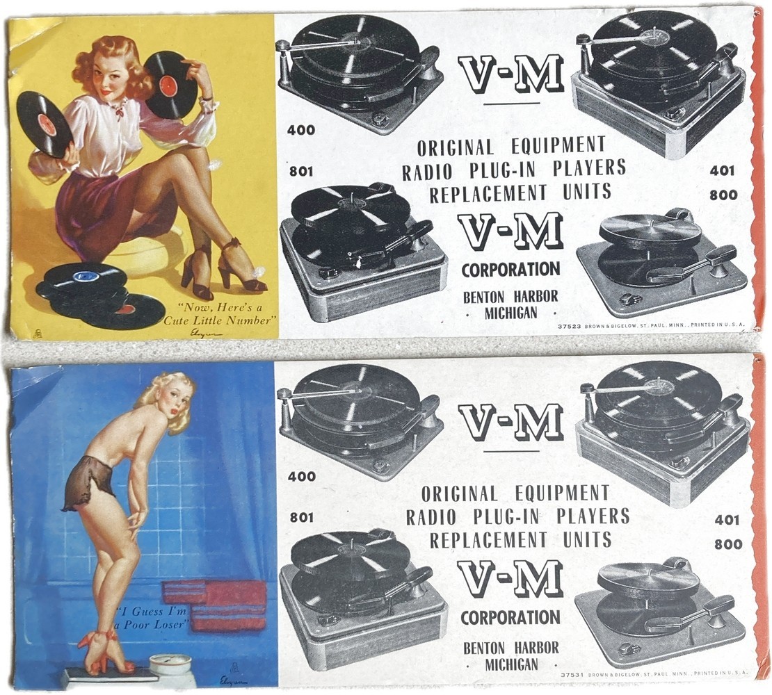 2 DIFFERENT c.1946 PINUP PHONOGRAPH ADS - EACH 4 2 DIFFERENT c.1946 PINUP PHONOGRAPH ADS - EACH 4