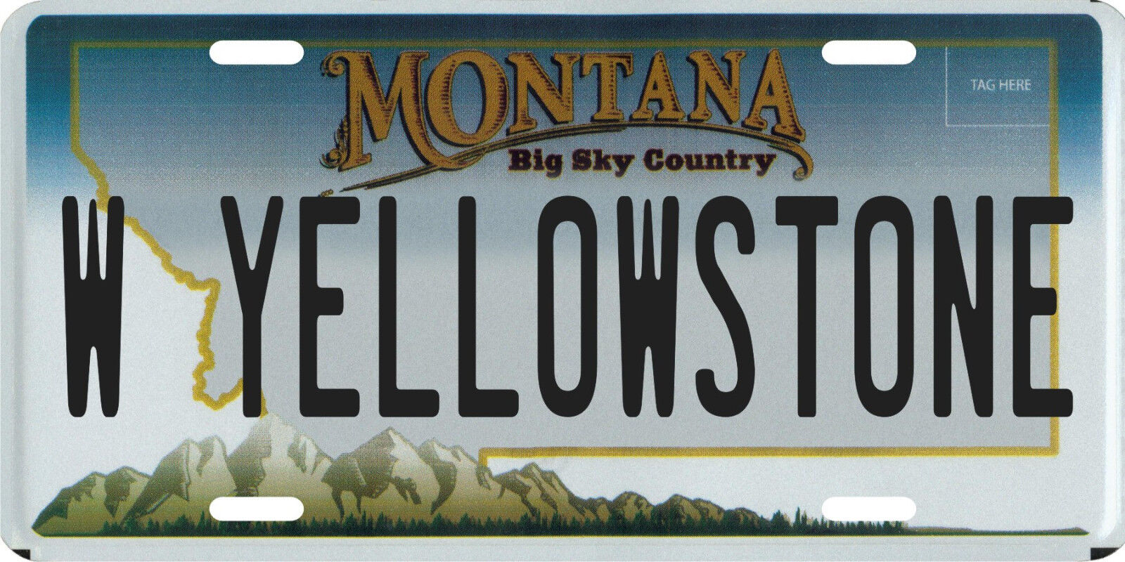West Yellowstone Montana Aluminum License Plate