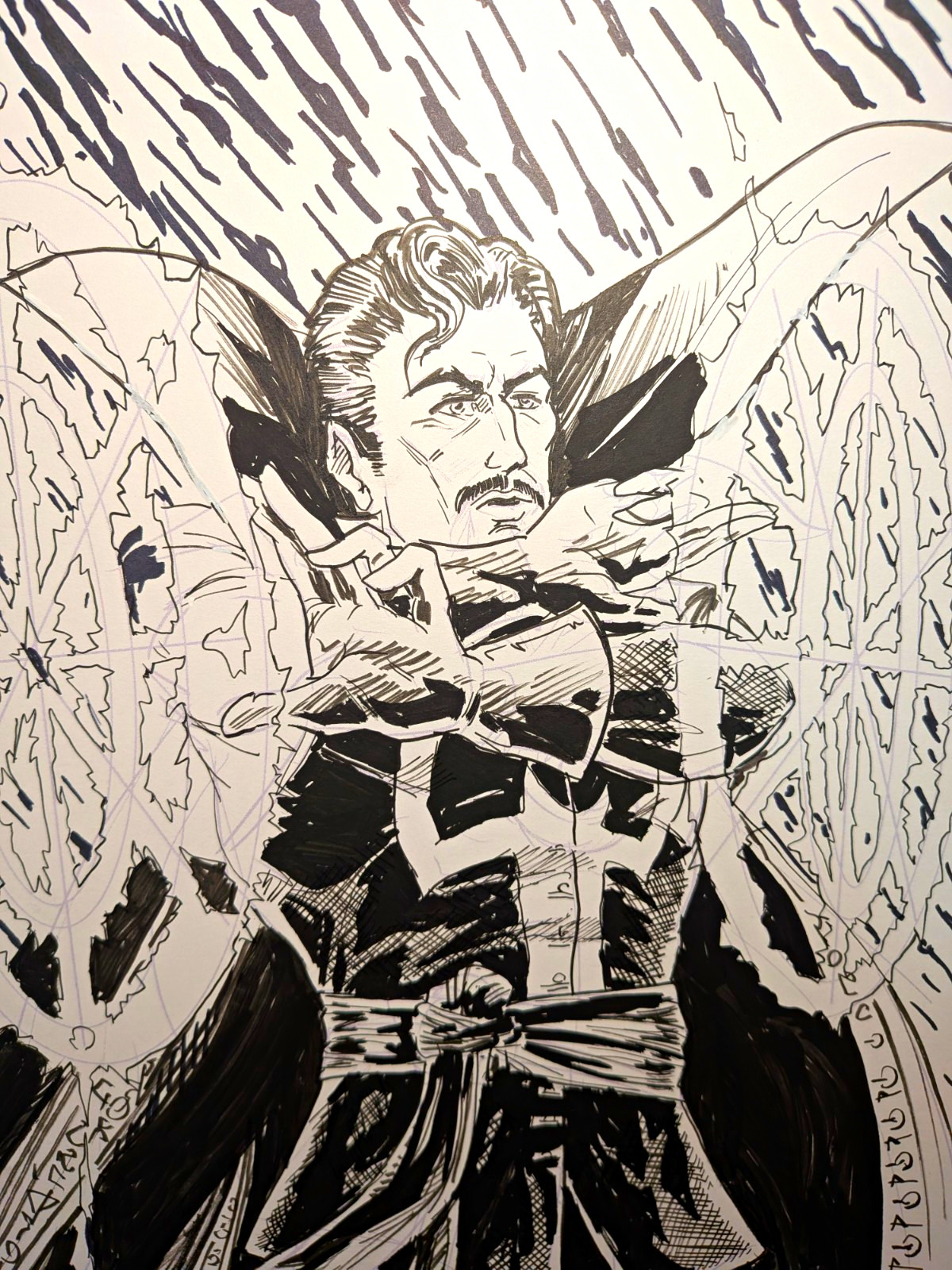 Dr. Strange ORIGINAL ART Ink Drawing Comic-Style Character Illustration