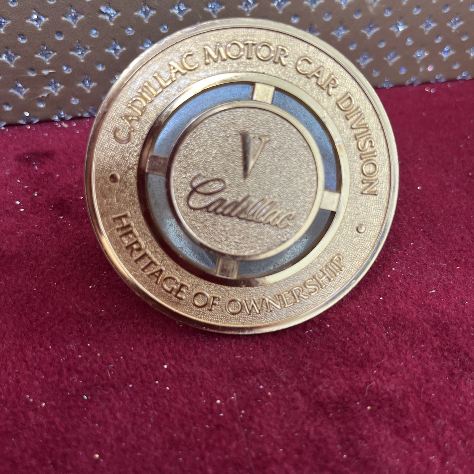 Cadillac V - Motor Car Division - Heritage of Ownership - GOLD Grille Medallion