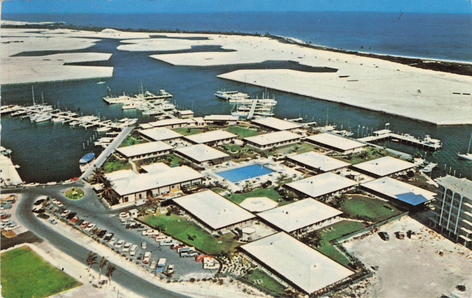 1969 Lucayan Harbour Inn & Marina Bahamas Postcard Aerial View Vintage 1969 Lucayan Harbour Inn & Marina Bahamas Postcard Aerial View Vintage