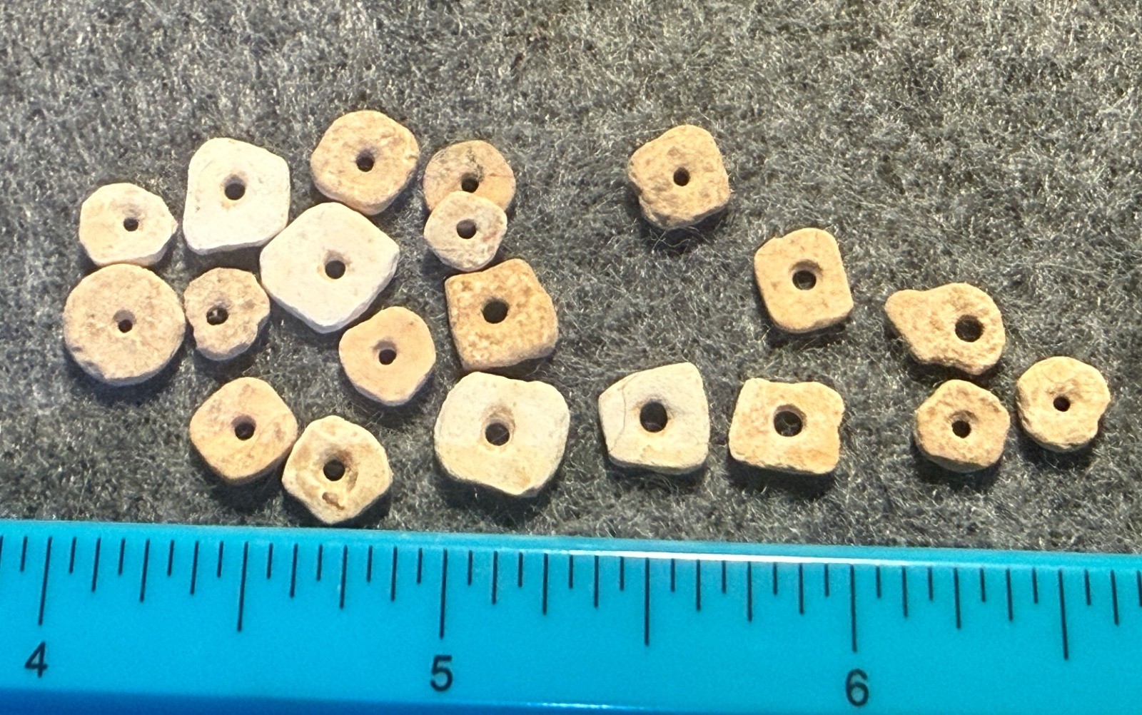 20 Original Cherokee Indian Shell Trade Beads Ancient Artifacts Pre Contact