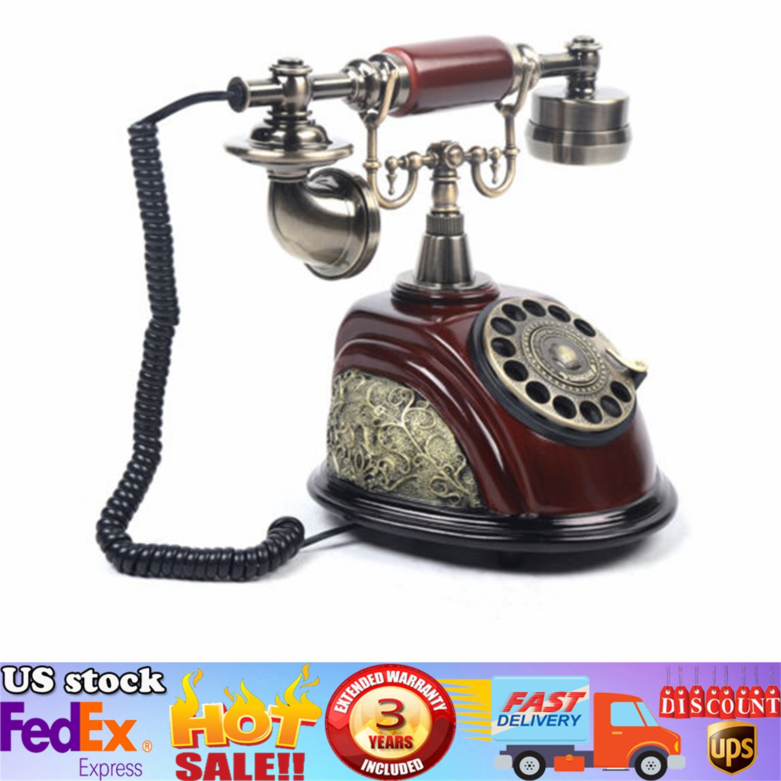 Vintage Rotary Dial Telephone Phone Working Vintage Retro Old Fashion Telephone
