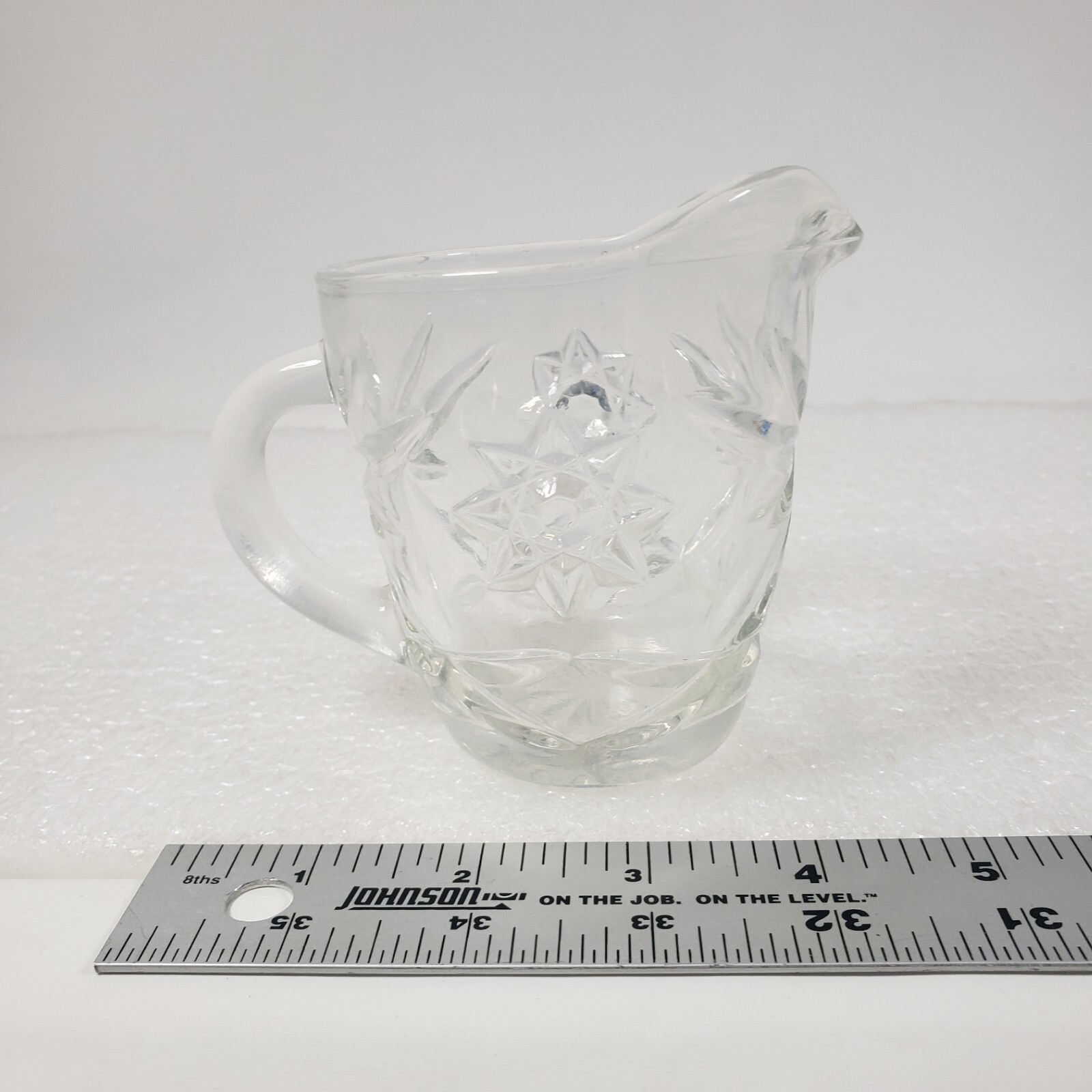 Vintage Prescut Clear Anchor Hocking Creamer Pitcher Stars David Small