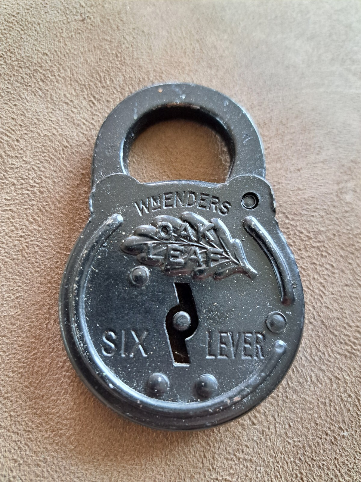 VINTAGE Wm ENDERS \'OAK LEAF\' SIX LEVER PADLOCK w/No Key 🔐 