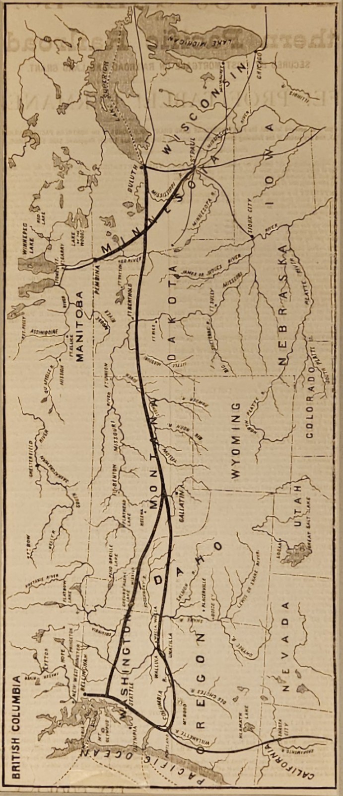 1870 Northern Pacific Railroad 7-30 Gold Loan Broadside & Map Jay Cooke