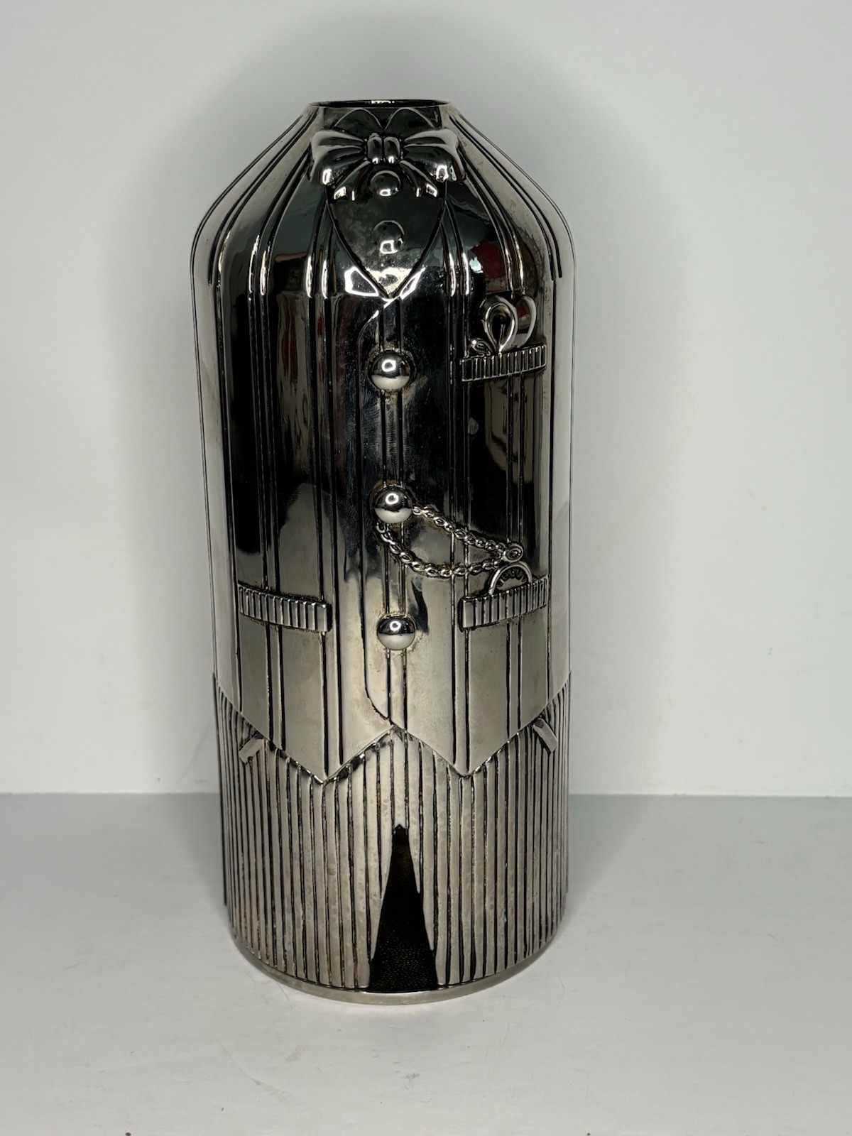 Vintage Rare Godinger Tuxedo Butler Wine Caddy Holder Silverplate