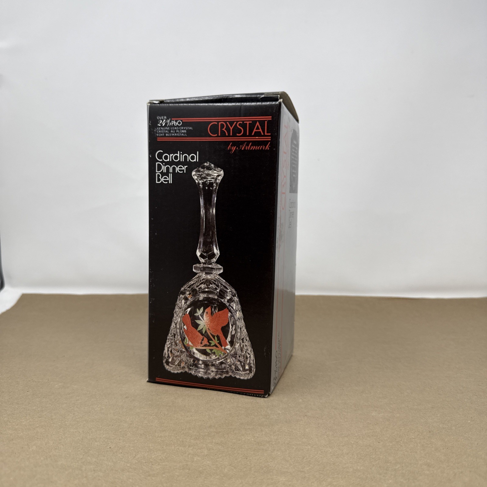 American Bird Series Clear Cut Crystal Cardinal Dinner Bell In Box 8.25\