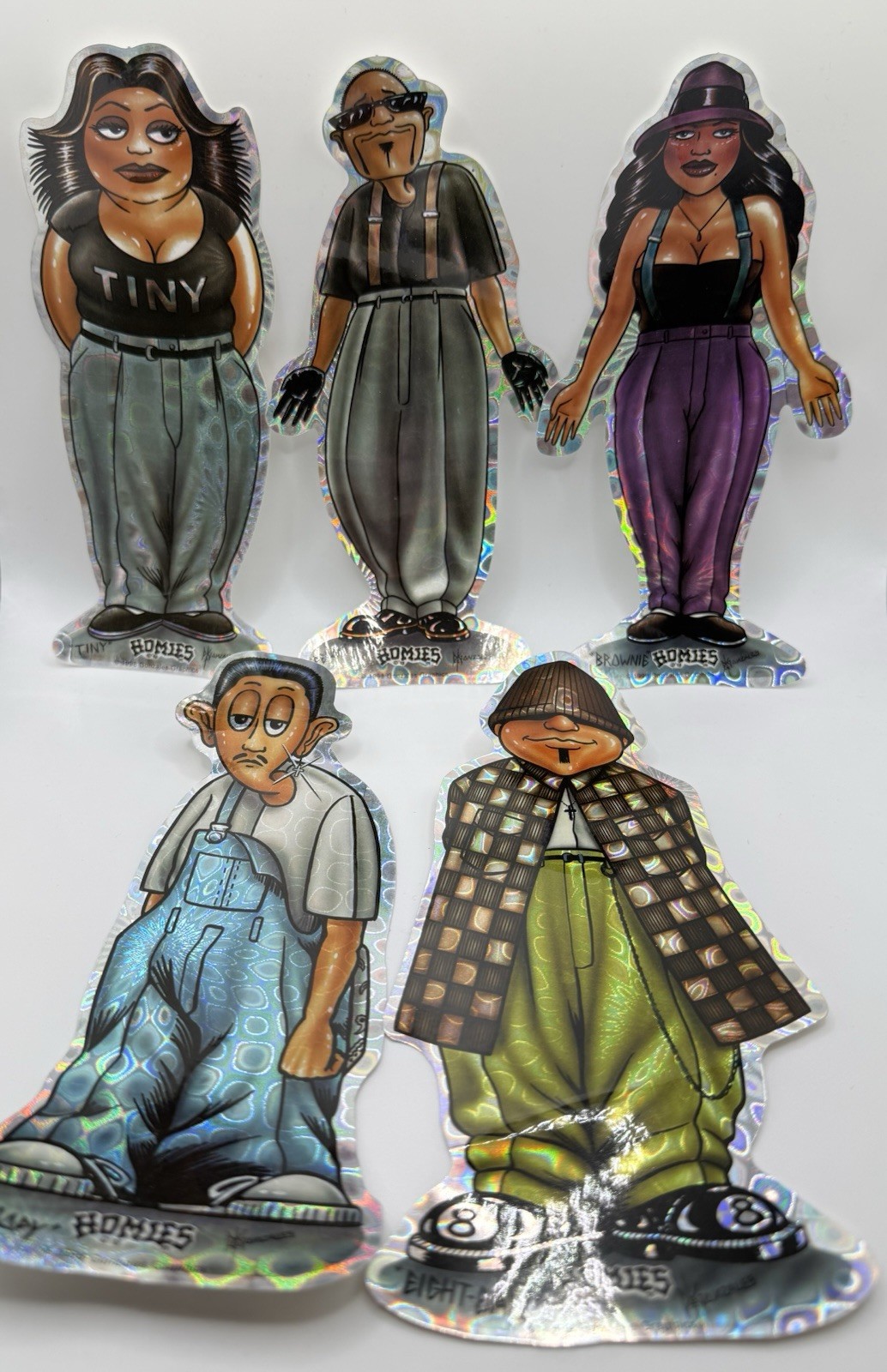 Lot Of 5  Homies Stickers Big 7 Inch Rare Gonzales Graphics Vintage Prism 1998