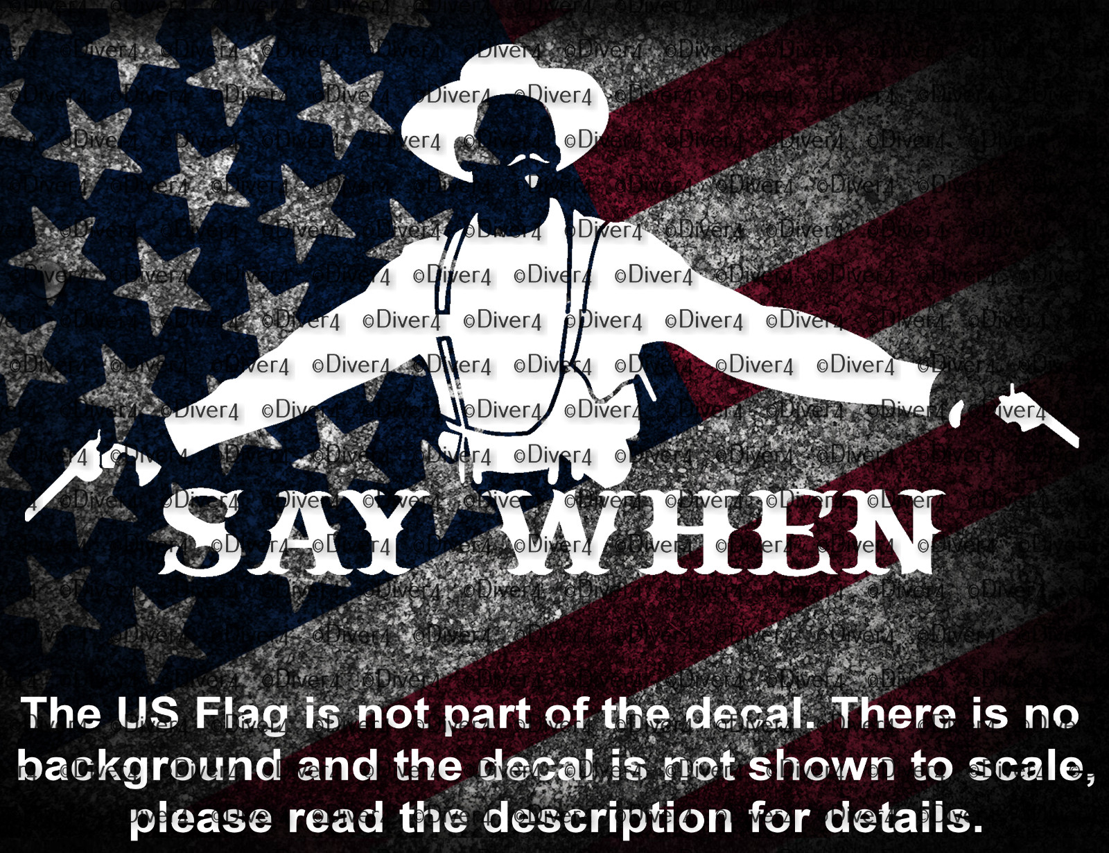 Doc Holiday Say When # 4 Window Vinyl Decal US Made Doc Holiday Say When # 4 Window Vinyl Decal US Made