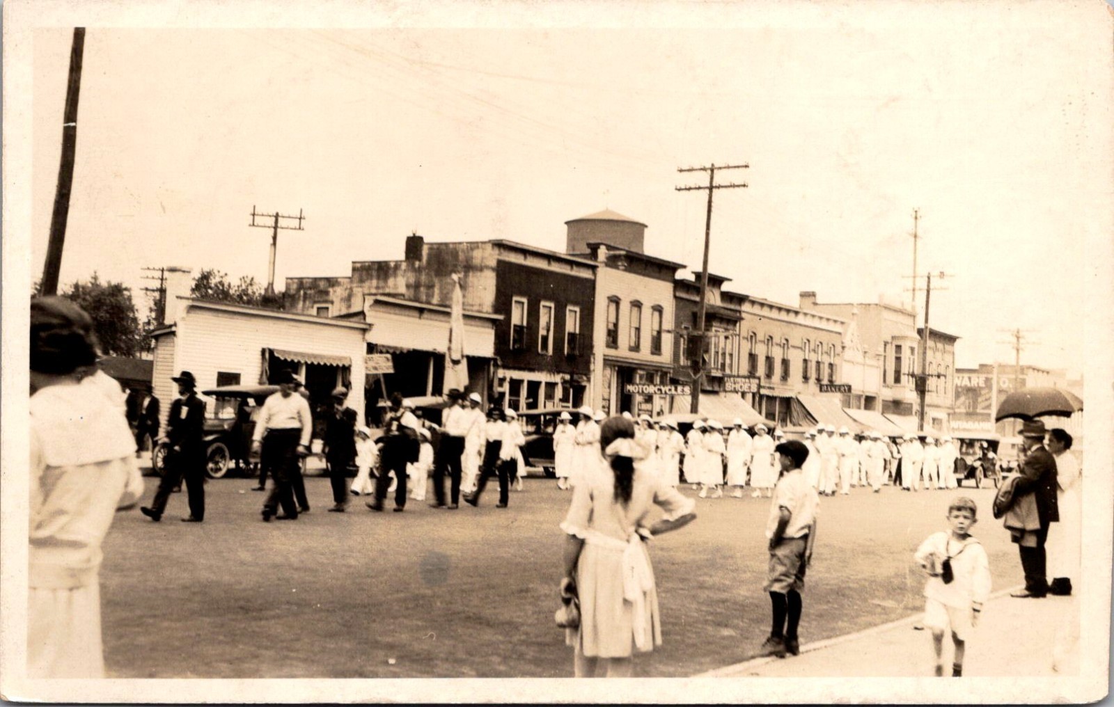 RPPC 1920s Parade Racial Justice Movement Women in white, Men of Color (B8)