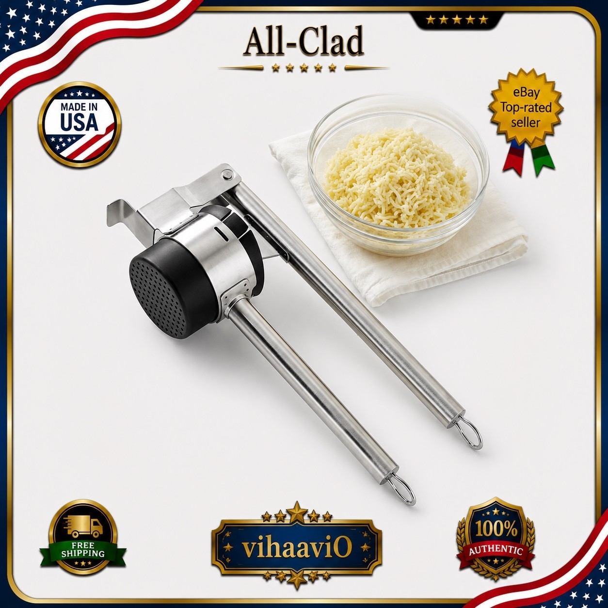 All-Clad Stainless-Steel Potato Ricer -New&Free shipping🔥❗