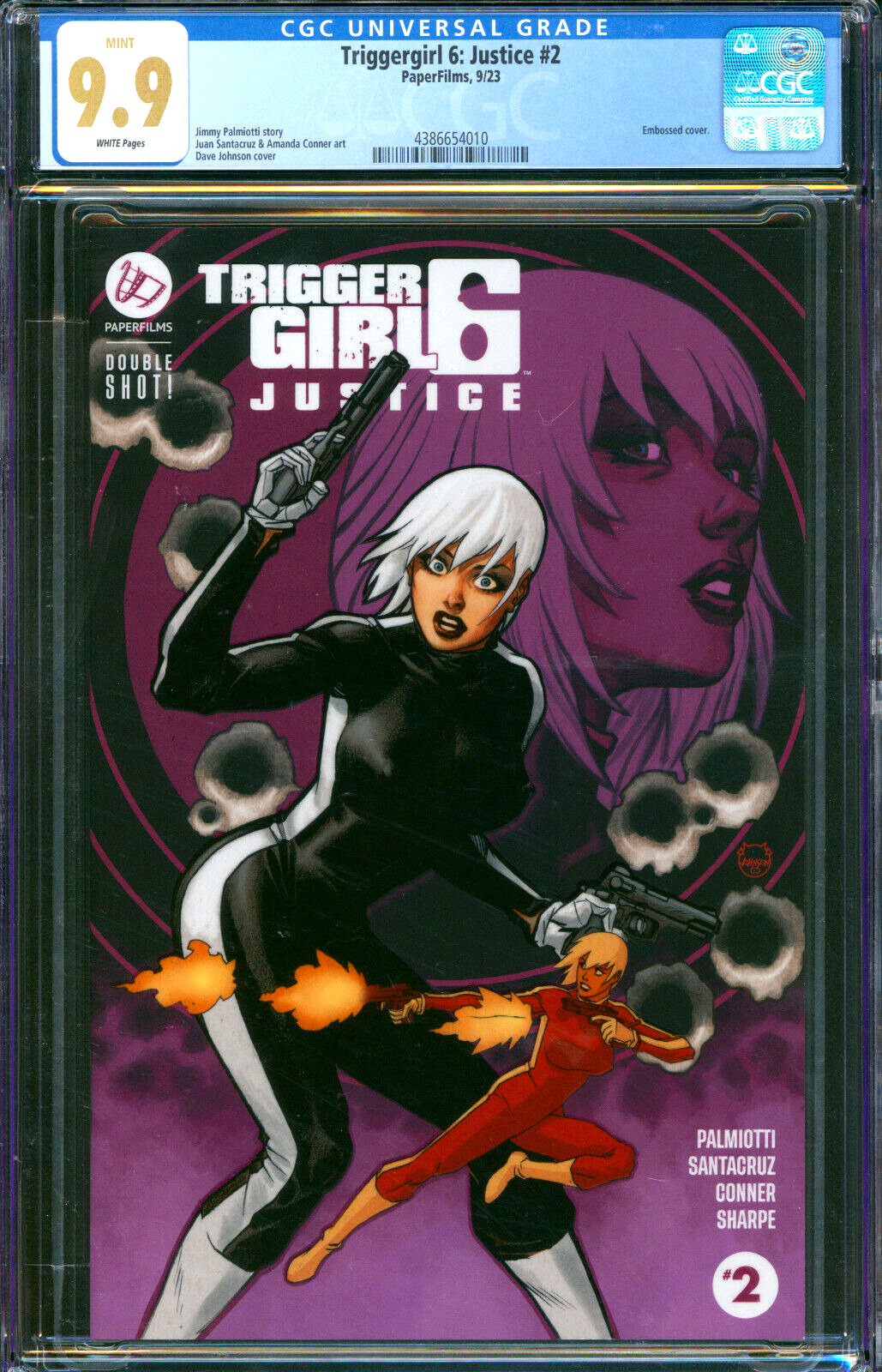 Triggergirl 6 Justice #2 Dave Johnson Variant Paperfilms 2023 CGC 9.9