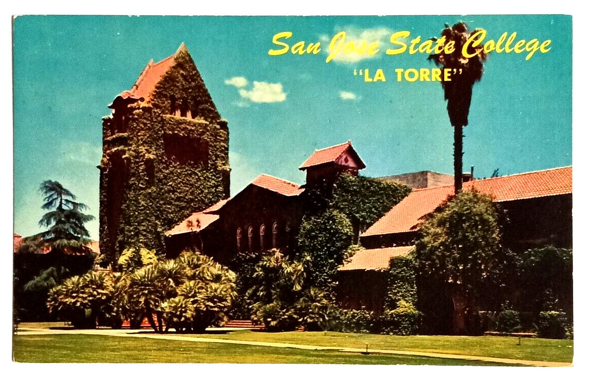 San Jose State College La Torre California CA Mike Roberts UNP Postcard c1960s