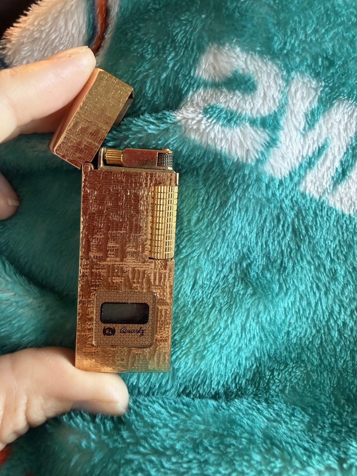 VINTAGE GOLD-PLATED HALIN (JAPANESE) LIGHTER/TIMEPIECE