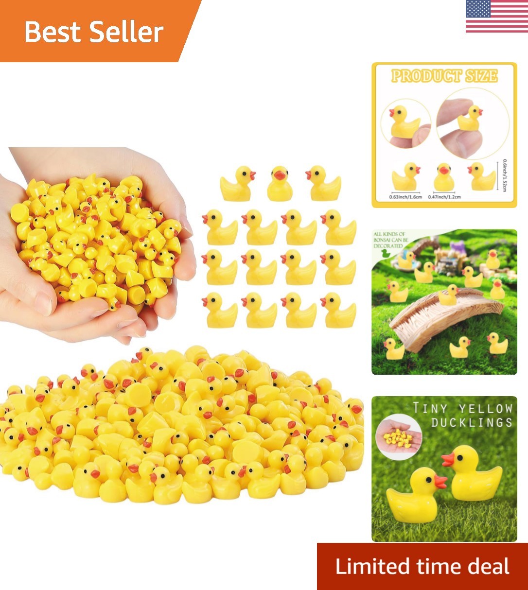 100 Miniature Yellow Resin Ducks - Ideal for Creative DIY & Dollhouse Decor 100 Miniature Yellow Resin Ducks - Ideal for Creative DIY & Dollhouse Decor