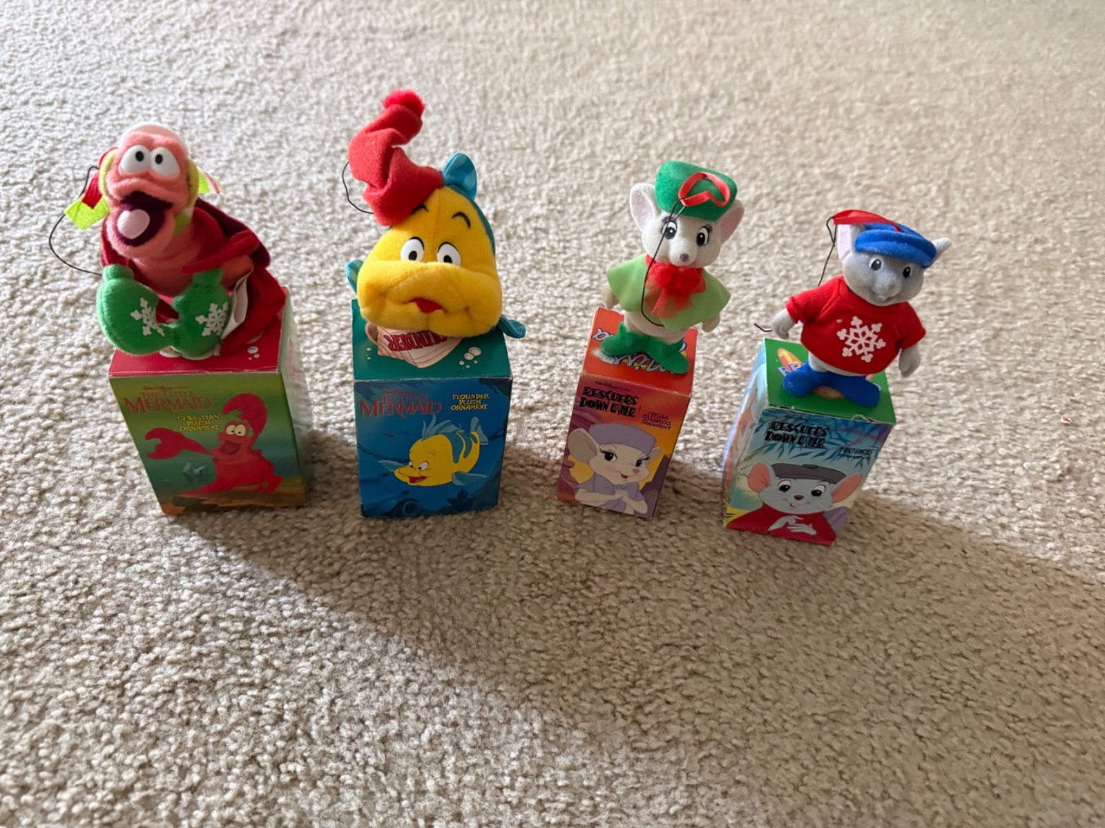 Vintage 1980s McDonals Disney Promotion Christmas ornimants plush
