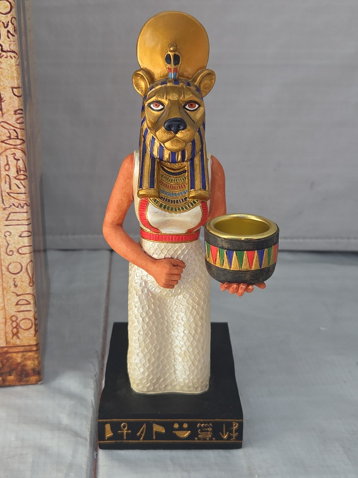 Veronese Design Egyptian Sekhmet Lioness Goddess Candle Holder Resin Statue...