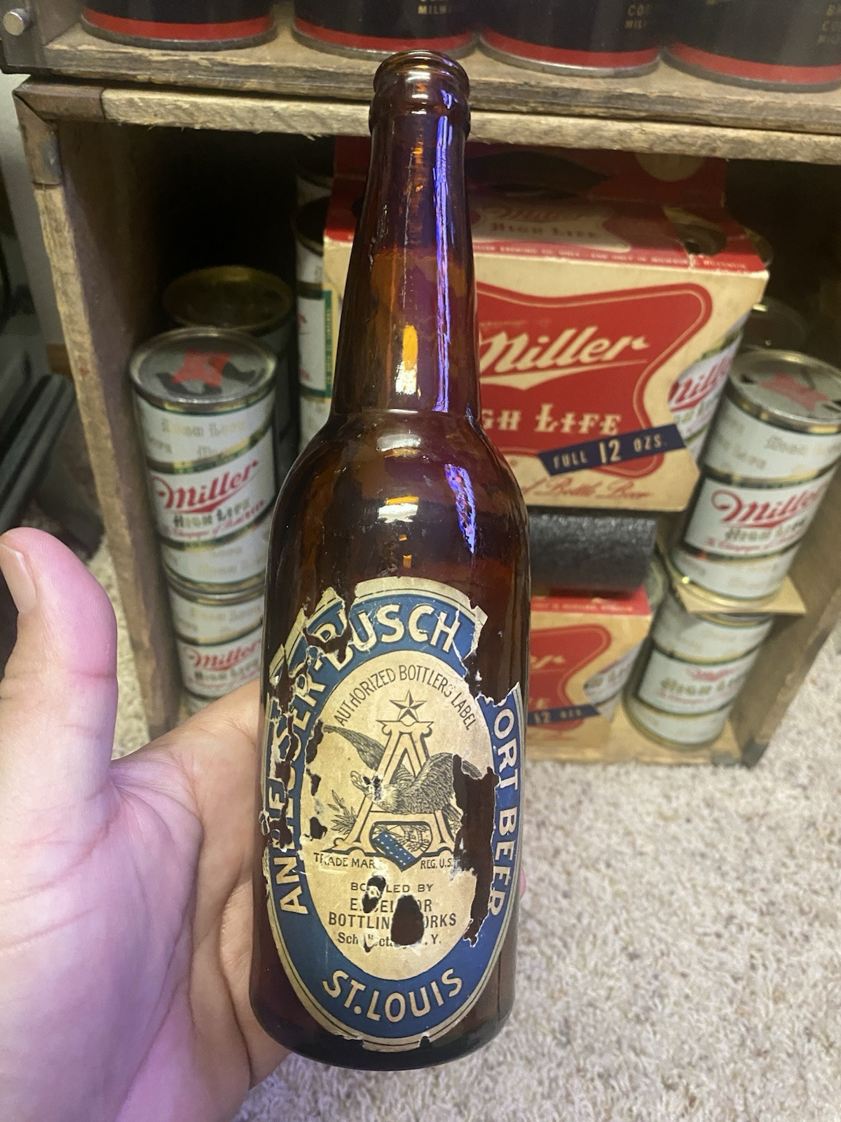 Anheuser Busch Brewing Export Beer Bottle St Louis Mo Budweiser Excelsior Btl NY