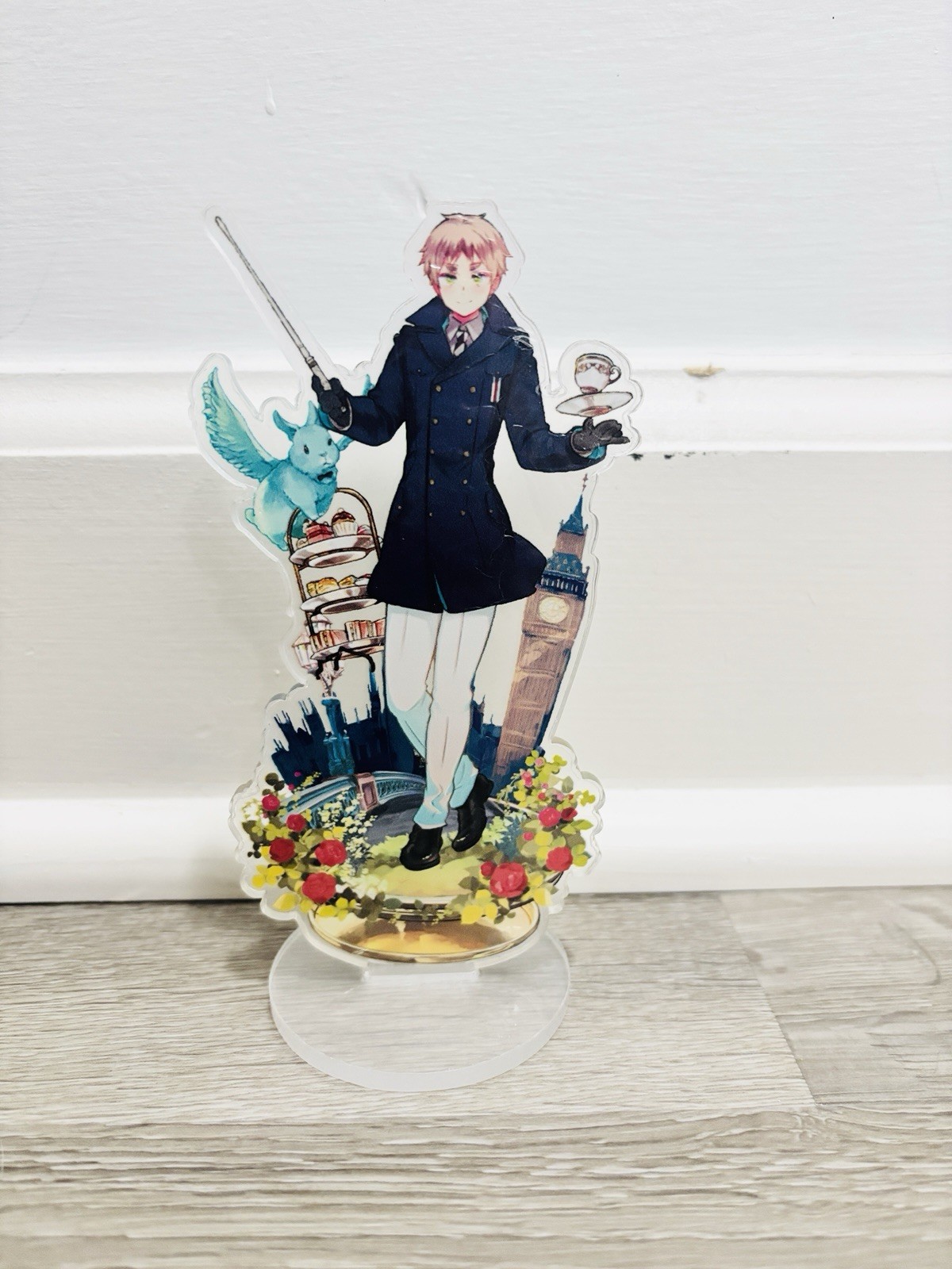 Hetalia Axis Powers England / UK Tea & Flying Mint Bunny Acrylic Standee Figure