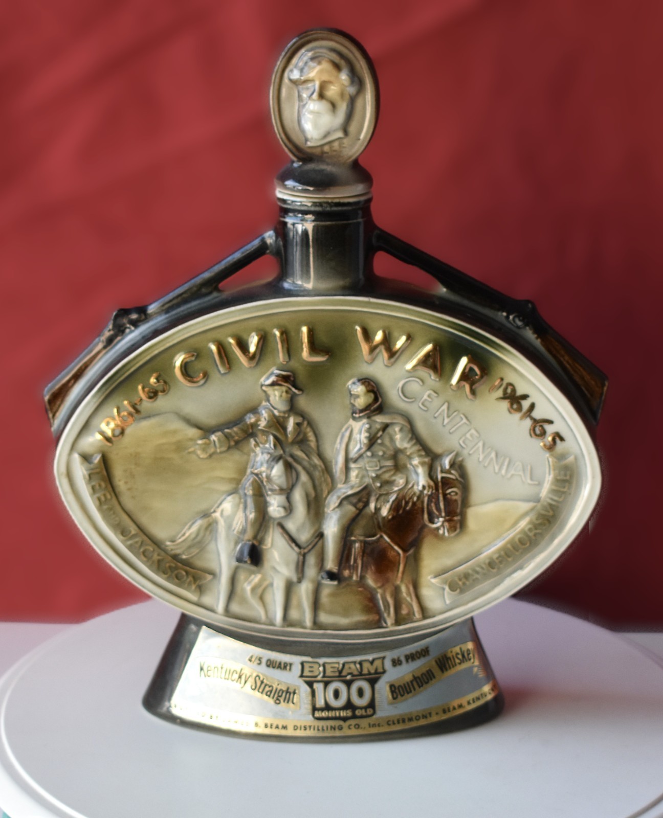 Vintage 1961 Civil War North Jim Beam Whiskey Decanter