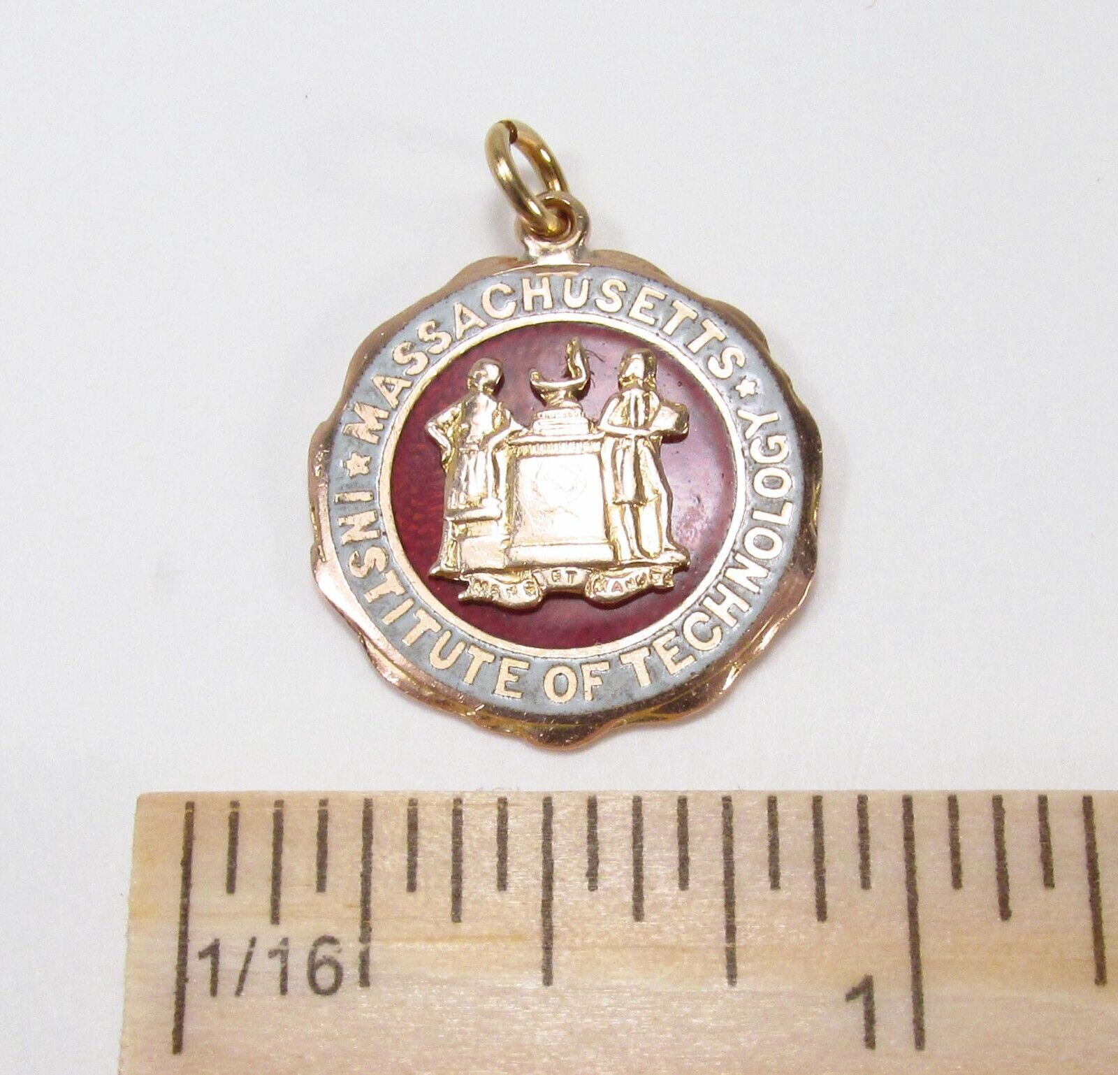 HTF Antique MIT Massachusetts Institute of Technology 14K Gold Watch Fob Pendant
