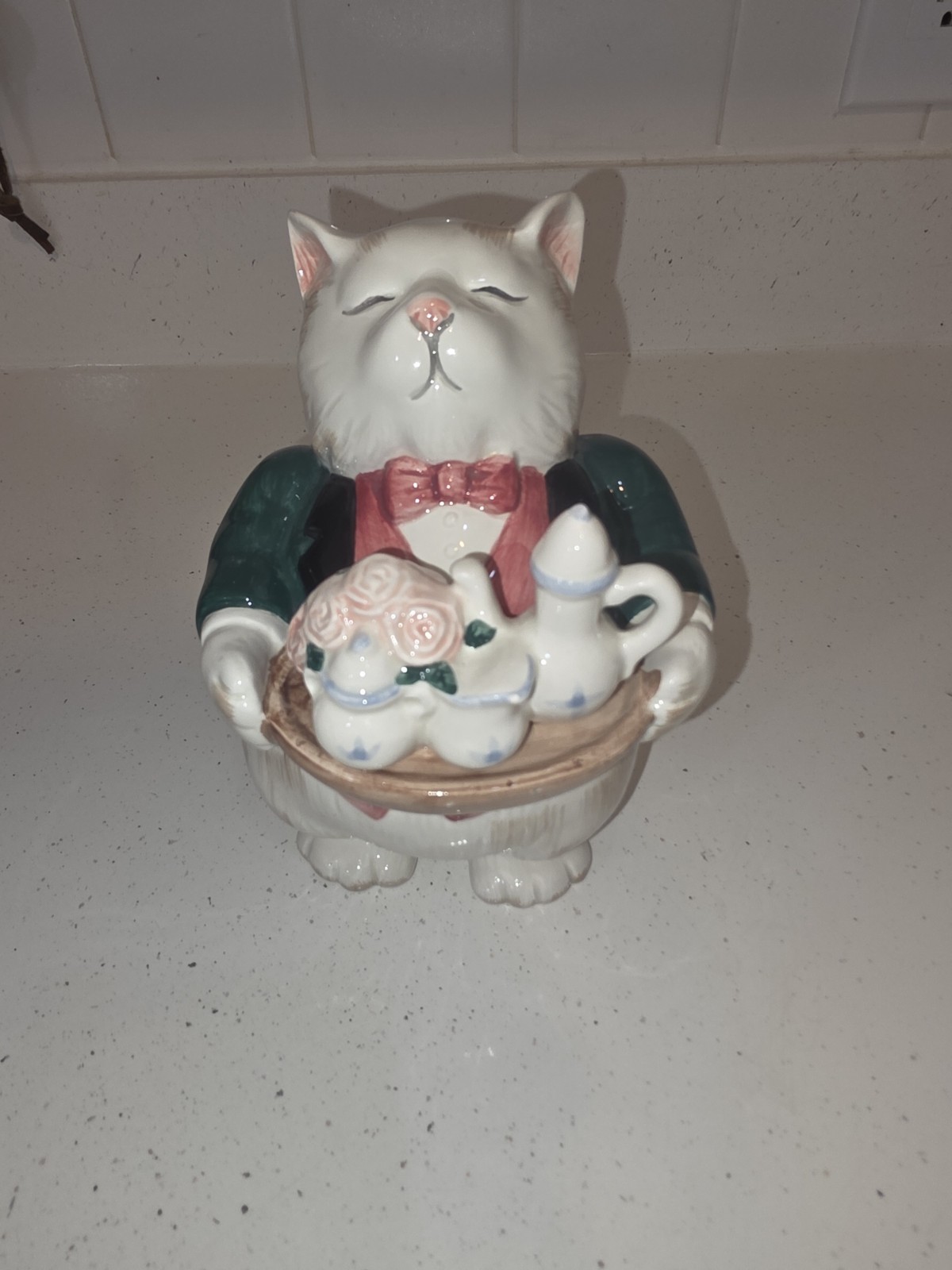 Vtg 1988 Fitz and Floyd Cat Butler Candy Jar Kittens of Knightsbridge Serving Vtg 1988 Fitz and Floyd Cat Butler Candy Jar Kittens of Knightsbridge Serving