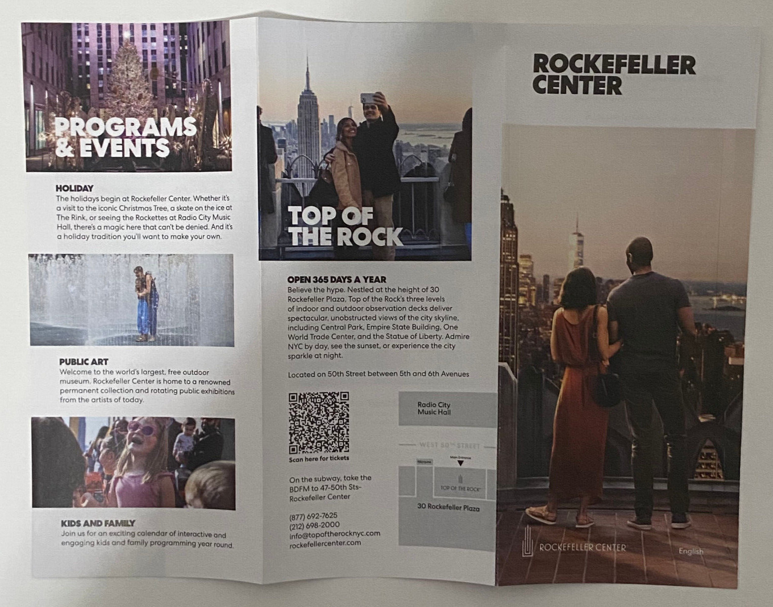 Rockefeller Center 2022 Ad Flyer Broadway New York City NYC Rink Top of the Rock