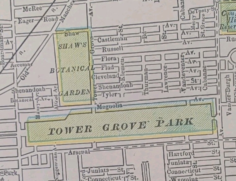 Vintage 1895 ST LOUIS MISSOURI Map 14\