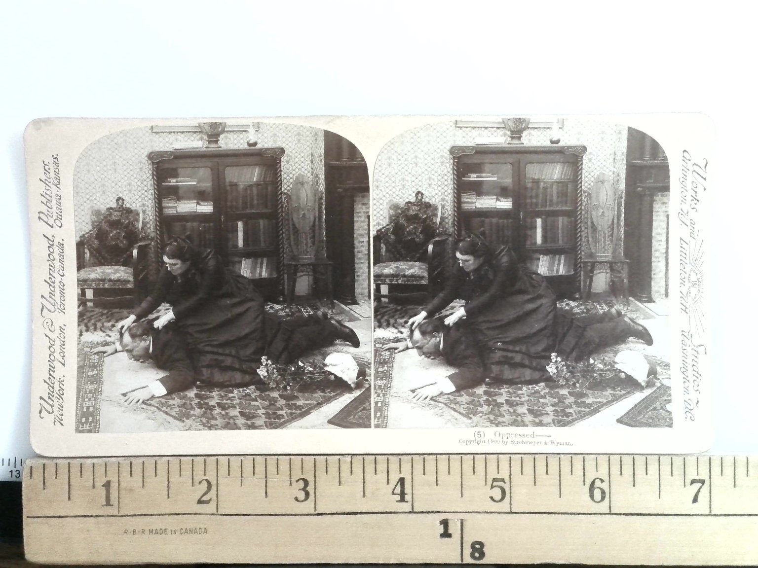 Oppressed Victorian Stereoview Underwood & Underwood 1890 Curved Mount Antique
