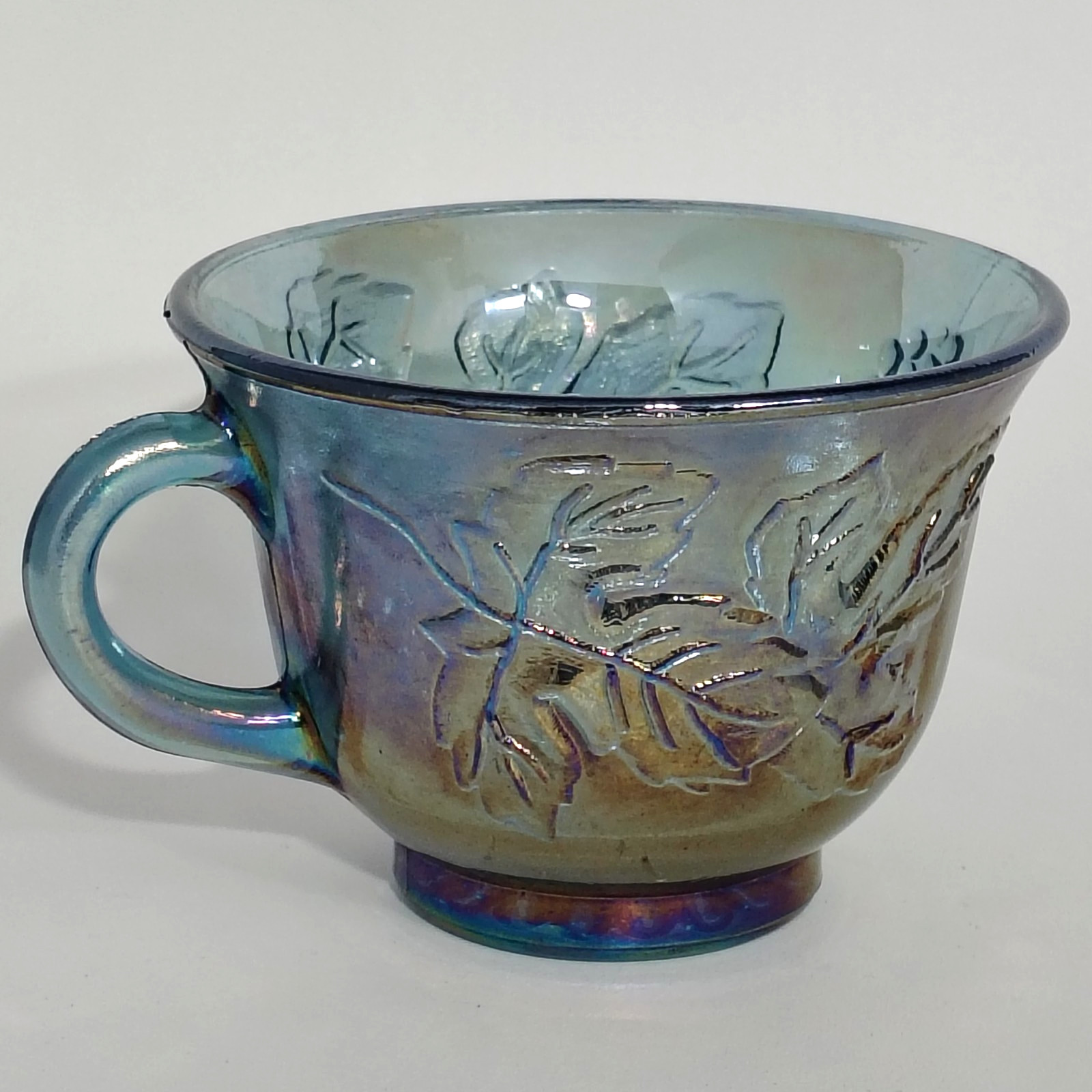 Set of 4 IRIDESCENT BLUE Carnival Princess Punch Cups | INDIANA GLASS | VNTAGE