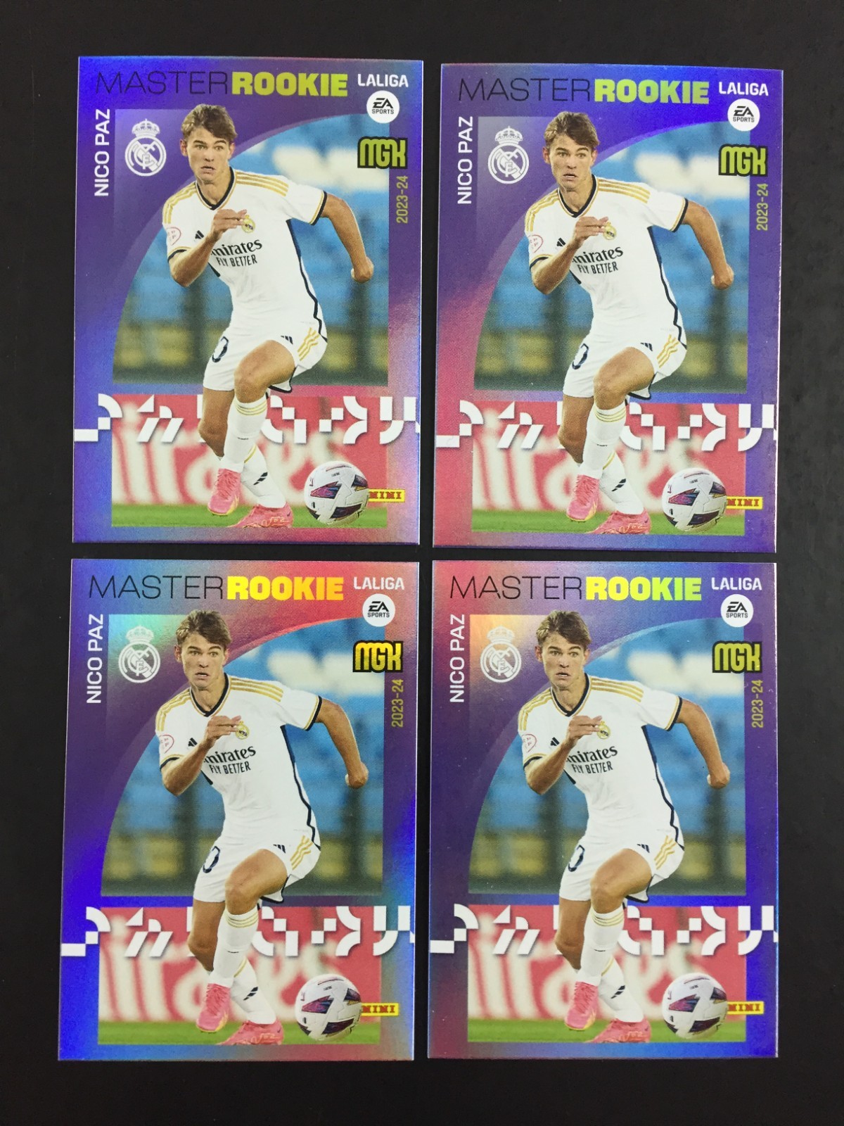 Nico Paz Rookie Lot 4 Card Panini La Liga 2023 2024 24 Megacracks #514 / Master