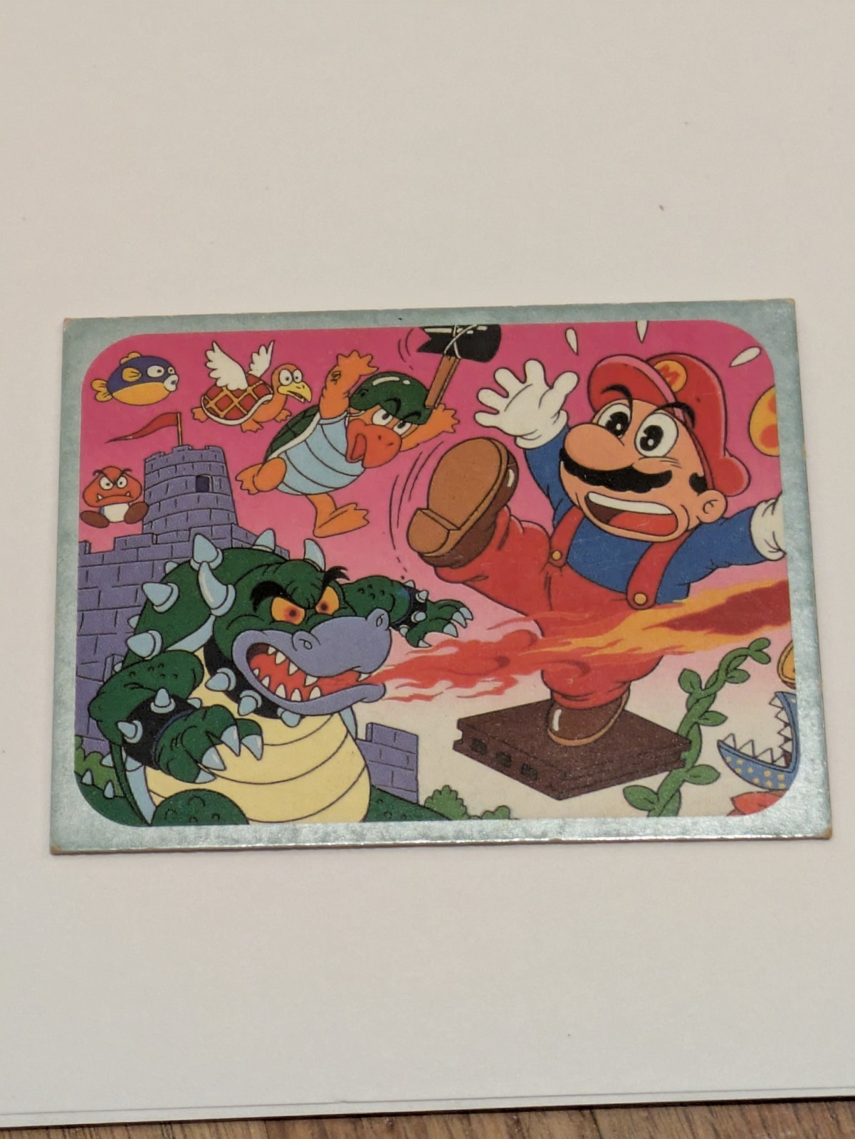 vtg rare 1985 Nintendo Amada Super Mario Bros Mini Card 324 - Mario Bowser