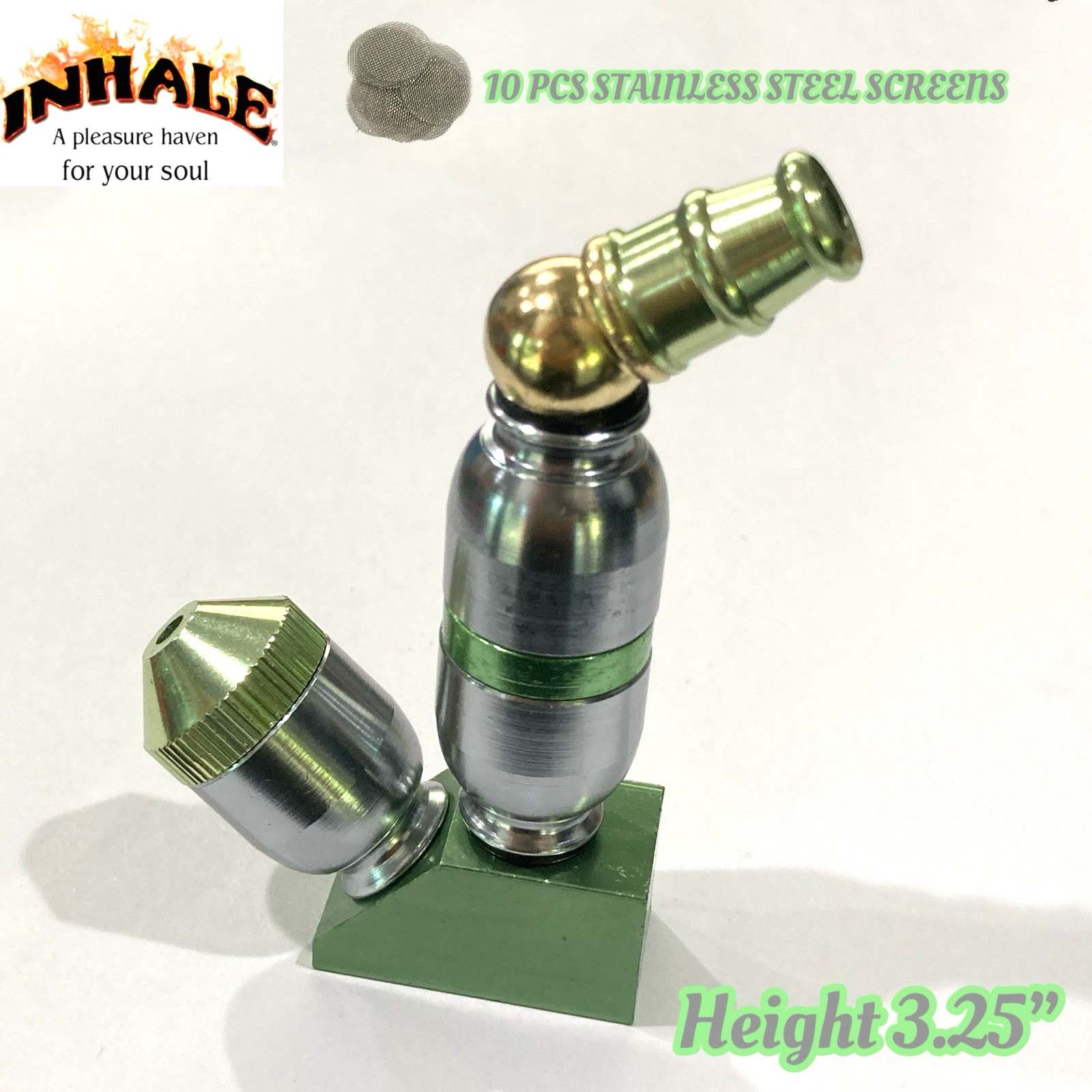 INHALE® Standing Up Big chambre Tobacco Smoking metal hand Pipe