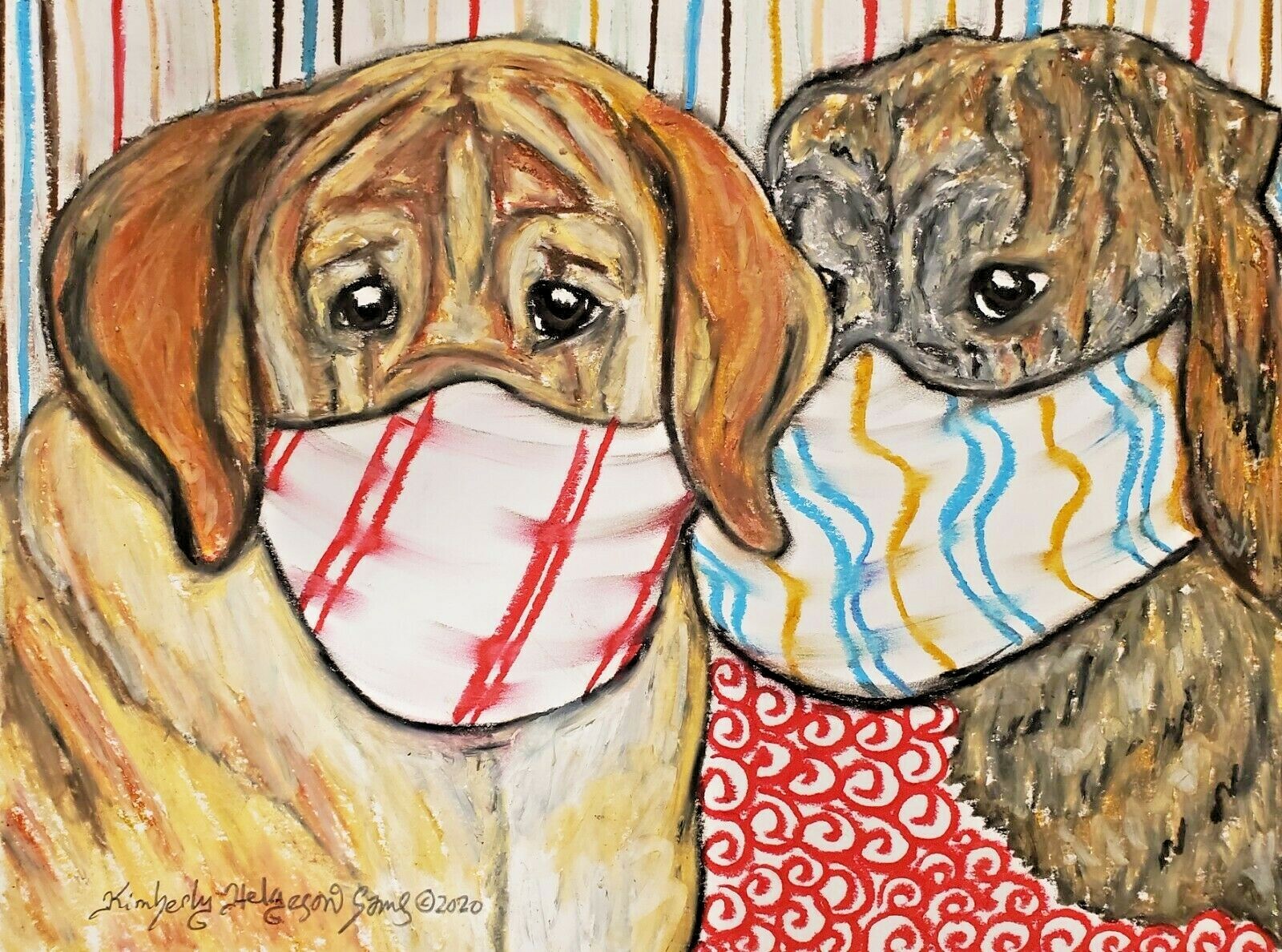 Spanish Mastiff Collectible Dog Art Print 8 x 10 Artist Signed KSams Quarantine